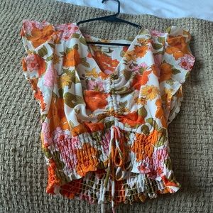 Floral cinch top